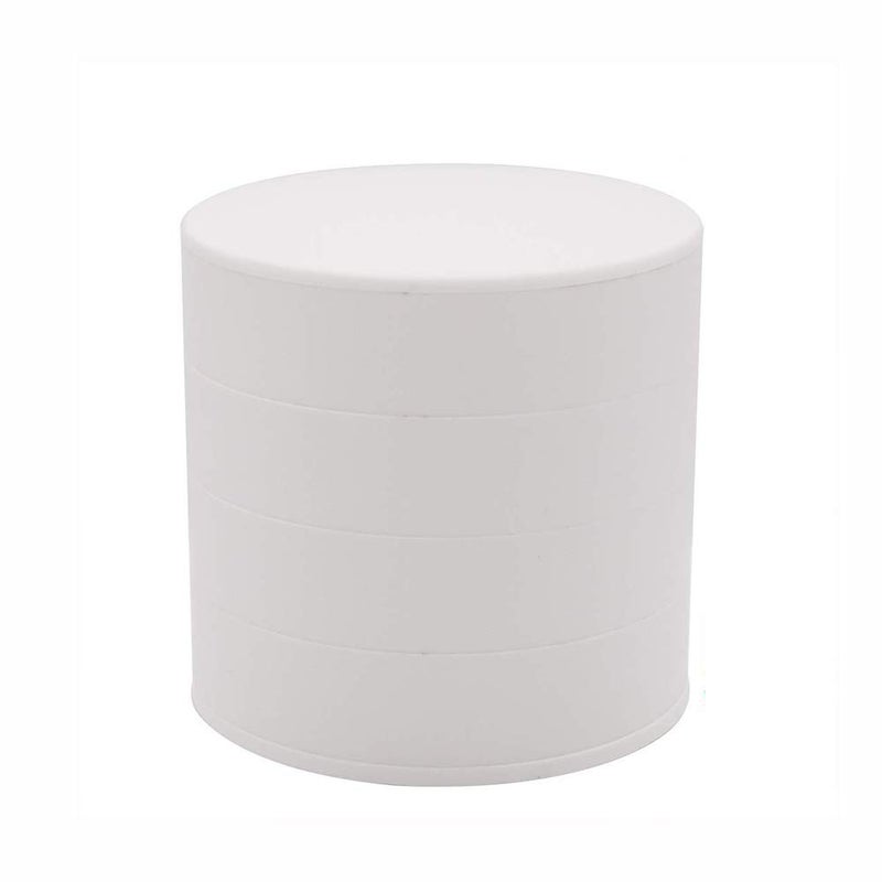 Fullgaden Organizer, 4-Tier 360 Degree Rotating Jewelry Storage Box for Earring Bracelets Rings Fits Small Spaces on Dressers, White - Image 5